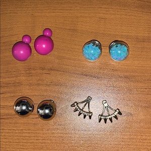 3 earrings and 3 back pieces